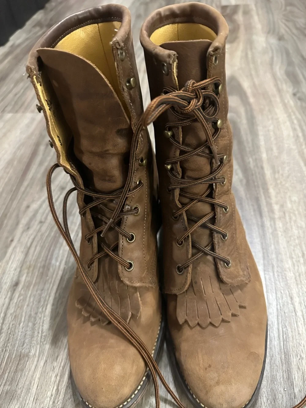 Laredo Brown Lace-Up Leather Work Boots